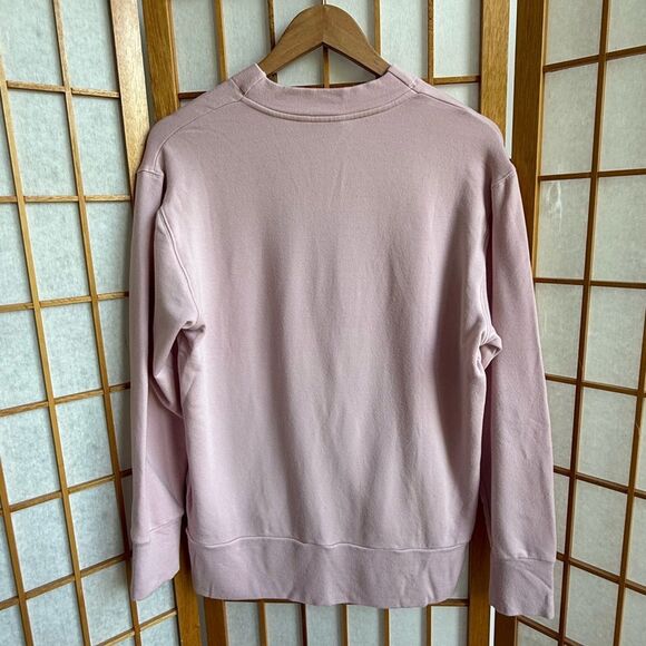 Athleta Purana V-Neck Wrap Sweatshirt in Orchid Pink | Medium - Picture 4 of 5